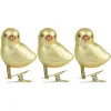 Kaemingk Oster Kücken Goldfarben matt mit Glitter & Clip 3er Pack 4,7 x 5,5 cm - Glas