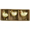 Kaemingk Oster Kücken Goldfarben matt mit Glitter & Clip 3er Pack 4,7 x 5,5 cm - Glas