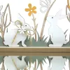 Kaemingk Osterdeko Aufsteller Hase mit Blumen, Pastelltöne, Holz