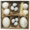 Kaemingk Osterdeko Hühnereier - Set - 3 verschiedene Größen - weiß/grau