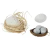 Kaemingk Osterdeko Hühnereier - Set - 3 verschiedene Größen - weiß/grau