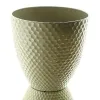 Kaemingk Pflanzgefäß Beige mit Wabenstruktur hochglänzend Ø 29,5 cm - Kunststoff