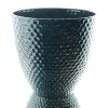 Kaemingk Pflanzgefäß Blau mit Wabenstruktur hochglänzend Ø 29,5 cm - Kunststoff
