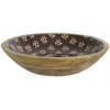 Kaemingk Holz-Schale Braun mit Blumenmotiven Ø 30 cm Höhe 6,5 cm - Mangoholz