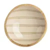 Kaemingk Holz-Schale Beigegrün mit Streifen Ø 24 cm Höhe 6,5 cm - Mangoholz