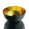 Kerzenhalterschale Schwarz & Gold für Spitzkerzen Ø 13 cm - Metall