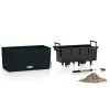 LECHUZA® Blumenkasten BALCONERA Cottage 40 Graphitschwarz All-in-One