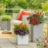 LECHUZA® Pflanzgefäße CANTO Stone 40 Low Quarzweiß All-in-One