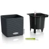 LECHUZA® Pflanzgefäße CUBE Color 14 Schiefergrau mit Dochtsystem