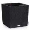 LECHUZA® Pflanzgefäße CUBE Cottage 30 Graphitschwarz All-in-One