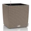 LECHUZA® Pflanzgefäße CUBE Cottage 40 Sandbraun All-in-One