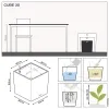 LECHUZA® Pflanzgefäße CUBE Premium 30 Silber metallic All-in-One