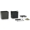 LECHUZA® Pflanzgefäße CUBE Premium 40 Anthrazit metallic All-in-One