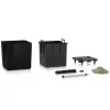 LECHUZA® Pflanzgefäße CUBE Premium 50 Schwarz hochglanz All-in-One
