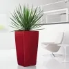LECHUZA® Pflanzgefäße CUBICO 40 Scarlet rot hochglänzend All-in-One