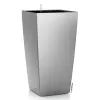 LECHUZA® Pflanzgefäße CUBICO 40 Silber metallic All-in-One