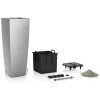 LECHUZA® Pflanzgefäße CUBICO ALTO Premium 40 Silber metallic All-in-One