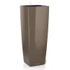 LECHUZA® Pflanzgefäße CUBICO ALTO Premium 40 Taupe hochglanz All-in-One