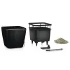 LECHUZA® Pflanzgefäße QUADRO LS 35 Schwarz hochglänzend All-in-One