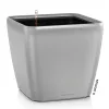 LECHUZA® Pflanzgefäße QUADRO LS 43 Silber metallic All-in-One
