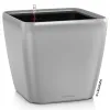 LECHUZA® Pflanzgefäße QUADRO LS 50 Silber metallic All-in-One