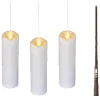 Lumineo Batterie LED Magische Kerzen Flacker-Effekt Indoor 3 Stück mit Zauberstab Ø 5 cm Höhe 19 cm -Kunststoff