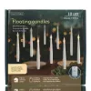 Lumineo Batterie LED Schwebende Kerzen Weiß transparente Fäden Ø 1,5 cm Höhe 15 cm 10 Stück Fernbedienung - warmweiß