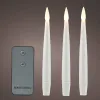 Lumineo Batterie LED Schwebende Kerzen Weiß transparente Fäden Ø 1,5 cm Höhe 15 cm 10 Stück Fernbedienung - warmweiß
