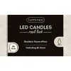 Lumineo Batterie LED Spitzkerzen Flacker-Effekt goldfarben Wachs Ø 2,2 cm Höhe 42,5 cm Indoor - warm weiß