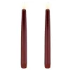 Lumineo LED-Spitzkerzen Ochsenblut 2er-Pack Ø 22 mm, Höhe 245 mm - warmweiß