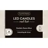 Lumineo Batterie LED Spitzkerzen Flacker-Effekt weiß Wachs Ø 2,2 cm Höhe 24,5 cm Indoor - warmweiß