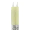 Lumineo Batterie LED Stabkerzen Creme Ø 2,2 cm Höhe 14,5 cm - warmweiß
