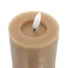 Lumineo Batterie LED Wachskerze Caramel Flammeneffekt Ø 7 cm Höhe 15 cm - warmweiß