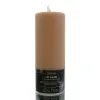 Lumineo Batterie LED Wachskerze Caramel Flammeneffekt Ø 7 cm Höhe 15 cm - warmweiß