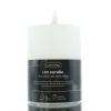 Lumineo Batterie LED Wachskerze Weiß Ø 7 cm Höhe 11,2 cm - warmweiß