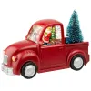 Lumineo Batterie LED Weihnachtsmann im roten PickUp Beleuchtung Bewegung & Musik 22,5 x 13 cm - warmweiß