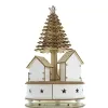 Lumineo Batterie LED Weihnachts-Szene Nostalgie Natur & Weiß großer Baum Bewegung & Musik Ø 15 cm Höhe 25 cm 5 LED - warmweiß
