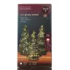 Lumineo Batterie LED Weihnachtsbäume Grün 3er Set Ø 9 cm Höhe 17,5 cm - warmweiß