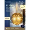 Lumineo Batterie Micro LED Glaskugel goldfarben Ø 14 cm - warmweiß