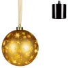 Lumineo Batterie Micro LED Glaskugel goldfarben Ø 19 cm - warmweiß