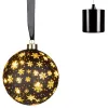 Lumineo Batterie Micro LED Glaskugel schwarz Ø 14 cm - warmweiß