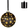 Lumineo Batterie Micro LED Glaskugel schwarz Ø 19 cm - warmweiß