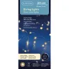 Lumineo Batterie Micro-LED Lichterkette silber 0,95 Meter 20 Lichter - warmweiß