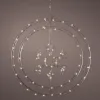Lumineo Batterie Micro-LED Weihnachts-Doppelring mit Schneeflocke Transparent 75 Lichter Ø 32 cm - warmweiß