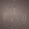 Lumineo Batterie Micro-LED Weihnachts-Doppelring mit Stern Transparent 60 Lichter Ø 32 cm - warmweiß