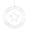 Lumineo Batterie Micro-LED Weihnachts-Doppelring mit Stern Transparent 60 Lichter Ø 32 cm - warmweiß