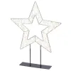 Lumineo Batterie Micro-LED Weihnachtsstern Silberfarben Ø 38 cm 120 Lichter - warmweiß