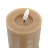 Lumineo Batterie LED Wachskerze Caramel Flammeneffekt Ø 7 cm Höhe 15 cm - warmweiß