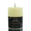 Lumineo Batterie LED Wachskerze Cream Flammeneffekt Ø 7 cm Höhe 11,2 cm - warmweiß