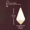 Lumineo Lampe Weiß Ø 25 cm Höhe 43 cm 6 LED Papier - warmweiß